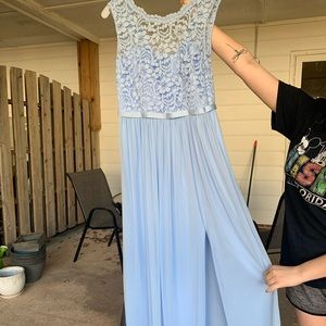 David’s Bridal Long Bridesmaid dress with Lace Bodice. NWT